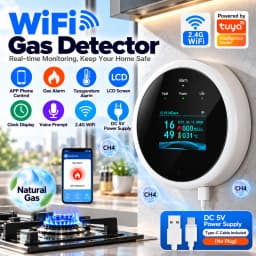 2.4G WiFi Gas Alarm Sensor Combustible Gas Detector Works With Tuya/Smart Life APP Information Push For Home Alarm System