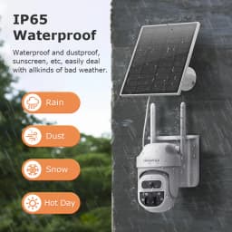 SHIWOJIA 5MP Solar Camera 4G SIM Outdoor 360° Wireless WIFI Solar Battery Powered PTZ Security Cameras PIR Night Vision Video