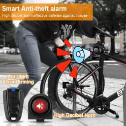 Hollarm Bicycle Vibration Alarm Wireless Motorcycle Alarm Anti-theft USB Rechargeable Remote Control Security System Waterproof