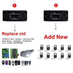 Tuya Wifi 433MHz Rolling Code Garage Door Opener AC DC 7-32V 85-250V Sliding Door Access Controller for Alexa Google Home