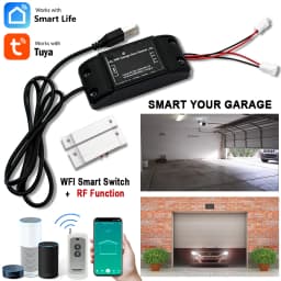 Tuya Wifi 433MHz Rolling Code Garage Door Opener AC DC 7-32V 85-250V Sliding Door Access Controller for Alexa Google Home