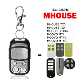 2PCS MHOUSE GTX4 Garage Remote Control For MHOUSE GTX4 TX3 TX4 GTX4C MT4 MT4V MT4G Gate Keyfob Transmitter 433.92MHz