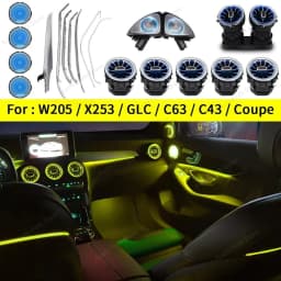 Ambient Light 3/12/64 Colours For Mercedes-Benz C/GLC Class Coupe W205 C43 C63 X253 LED Vents Speaker Decorative Light Retrofit