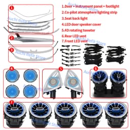Ambient Light 3/12/64 Colours For Mercedes-Benz C/GLC Class Coupe W205 C43 C63 X253 LED Vents Speaker Decorative Light Retrofit