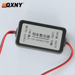 Car Rear View Rectifier, 12V DC Power Relay Capacitor Filter Connector for Backup Auto Car Camera Filter Solve Ripple Splash
