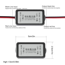 Car Rear View Rectifier, 12V DC Power Relay Capacitor Filter Connector for Backup Auto Car Camera Filter Solve Ripple Splash