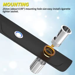 DaierTek 12V Cigarette Lighter Socket with Eject Button Cigarette Lighter Plug Car Cigarette Lighter Replacement Auxiliary Power