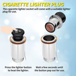 DaierTek 12V Cigarette Lighter Socket with Eject Button Cigarette Lighter Plug Car Cigarette Lighter Replacement Auxiliary Power