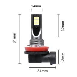 2Pcs H8 H11 HB4 9006 HB3 9005 Fog Lights Bulb 3030SMD 12000LM 6000K White Car Driving Running Lamp Auto Leds Light 12V 24V