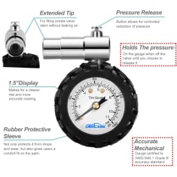 Bicycle Tire Pressure Gauge 160PSI Mechanical Pointer Tire Pressure Gauge For Mountain Racing Bikes Mtb Bike Road Bike Tools
