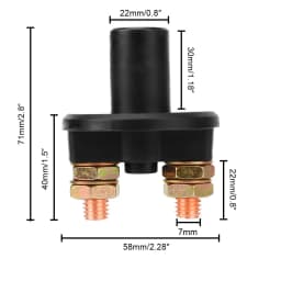 12V 24V Car Power Switch Main Cut Off Kill Switch Vehicle Modified Isolator Disconnector Red Key Cut Off Battery