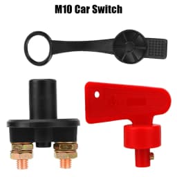 12V 24V Car Power Switch Main Cut Off Kill Switch Vehicle Modified Isolator Disconnector Red Key Cut Off Battery
