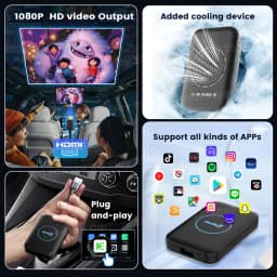2026 CarlinKit HDMI Android Ai Box Wireless Carplay Android Auto For Youtube Netflix IPTV 5 IN 1 WIFI 5GHZ USB A Plug And Play