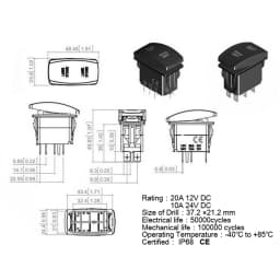 Marine 12V 24V White Led On Off Rocker Switch 5Pin SPST Momentary Switch DPDT ON OFF ON 3-Way for Car Boat Carling 4X4 Narva