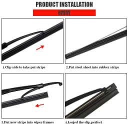 KAWOO 1pcs 8mm/6mm Car Windscreen Wiper Blades Insert Soft Rubber Strip (Refill) 14"16"17"18"19"20"21"22"24"26"28" Accessories