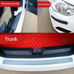 Car Threshold Strip Anti Scratch Door Sill Protector Rubber Strip Carbon Fiber Car Threshold Protection Bumper Film Sticker