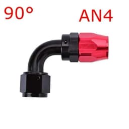 Universal AN4/AN6/AN8/AN10/AN12 Straight 0 45 90 Degree Oil Fuel Swivel Hose End Fitting Oil Hose End Adaptor Kit Black Red