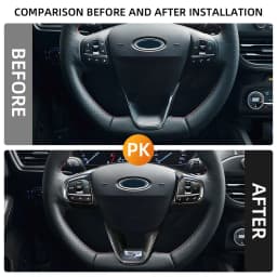 Steering Wheel Panel Cover for Ford Fiesta MK8 2017-2021 for Ford Focus MK4 2019-2023 ABS Car Steering Control Button Frame Trim