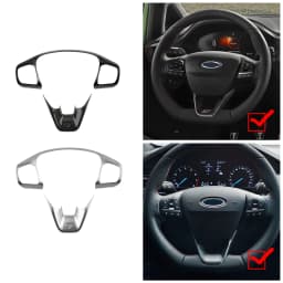 Steering Wheel Panel Cover for Ford Fiesta MK8 2017-2021 for Ford Focus MK4 2019-2023 ABS Car Steering Control Button Frame Trim