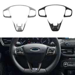 Steering Wheel Panel Cover for Ford Fiesta MK8 2017-2021 for Ford Focus MK4 2019-2023 ABS Car Steering Control Button Frame Trim