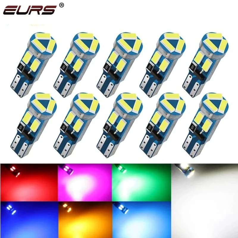 20/10/2pcs T5 LED Bulbs W3W W1.2W 70 73 74 Auto Dashboard Gauge Lamps Car Interior Light Warning Indicator Instrument Lights 12V