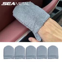SEAMETAL 5pcs Car Polishing Wax Sponge Soft Microfiber Car Wax Applicator Mitts Foam Applicator Pad for Car Detailing Care Tool