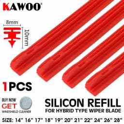 KAWOO 1PCS Car Silica Gel Silicon Refill Strip 8mm for Hybrid Type Wiper Blade 14"16"17"18"19"20"21"22"24"26"28" Accessories