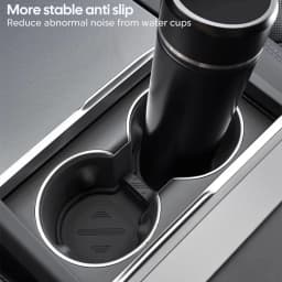 TESY For Tesla Model Y Juniper 2025 Launch Model 3 Highland 2024 Water Cup Mat Coasters Slots Non-Slip Mat Waterproof Drink Pad