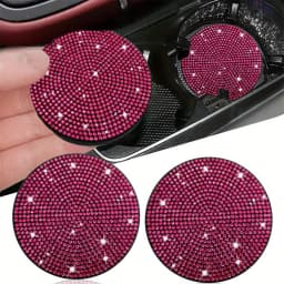 2pcs Imitation Diamond Fashion Car Cup Cushion Bling Car Cup Holder Coaster Anti-slip Popular and fashionable coasters