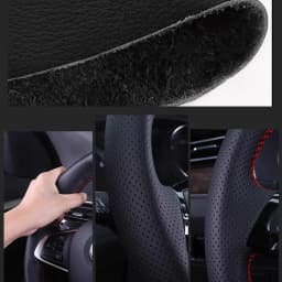 Hand Sewing Car Steering Wheel Cover Microfiber Leather Car Accessories For Mazda 3 Axela 2019 2020 CX-30 2020 MX-30 2020