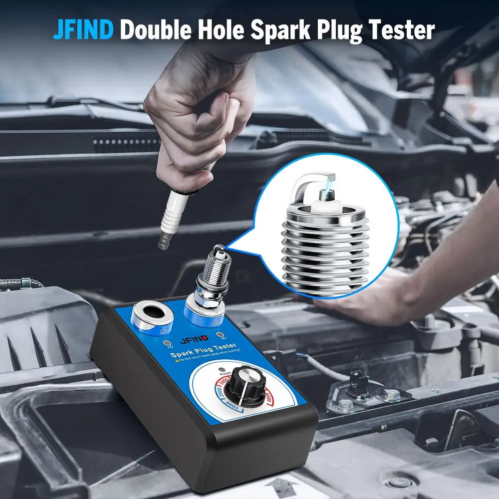 Jfind JF109 13mm Double Hole Spark Plug Tester 110V 220V to 12V Car Motorcycle For KTM Detector Ignition Plug Analyzer