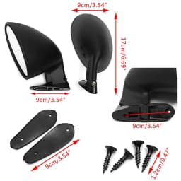 2x California Style Car Racing Side Wing Mirror Universal Classic Retro Bullet Rearview Mirror Kit For Car Replacement