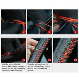 Steering Wheel Cover From Leather Braiding Cover Universal Steering Wheel Cover Made of Genuine Leather Braid For Steering Wheel