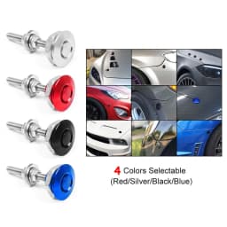 Universal 32mm/1.25" Push Button Billet Hood Pins Lock Clip Kit Engine Bonnets Lock Aluminum Car Quick Latch