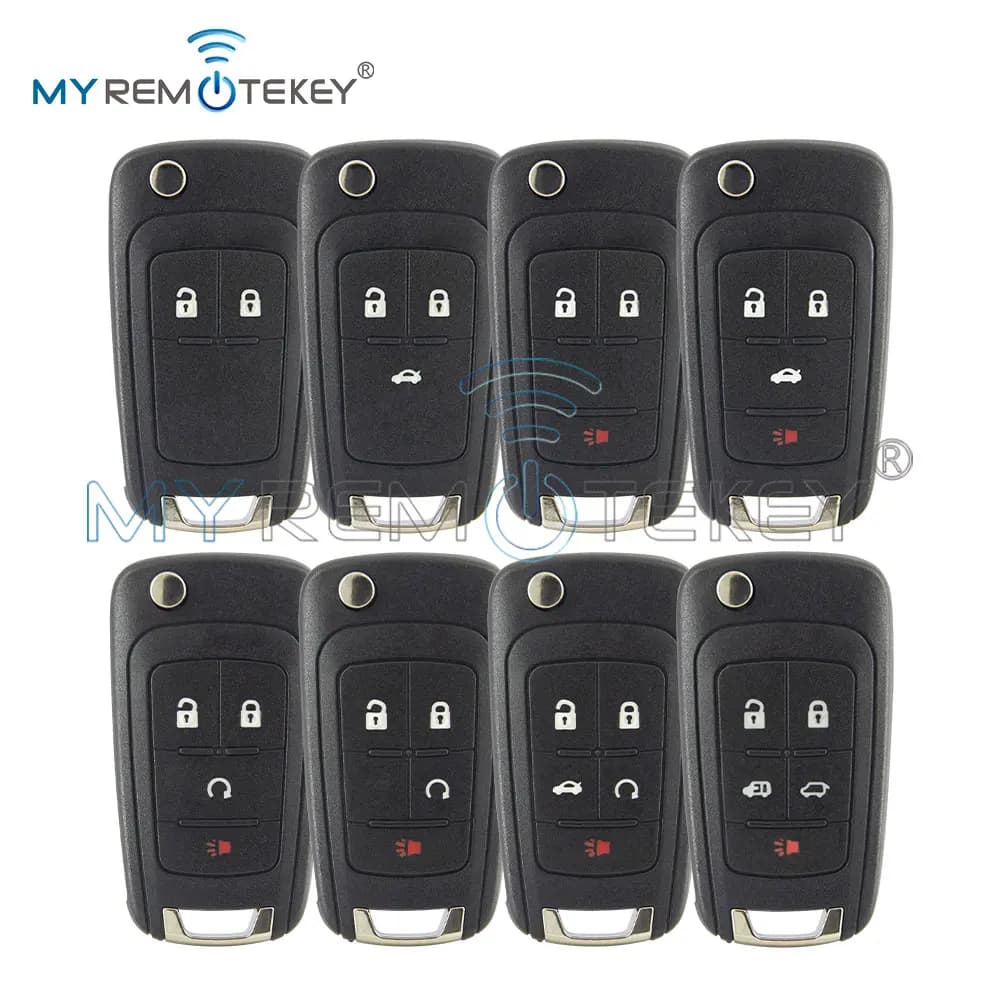 MYREMOTEKEY 5WK50079 (Round Back) Flip Key Shell 3 Button HU100 for Chevrolet Cruze Orlando Malibu Impala