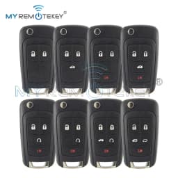 MYREMOTEKEY 5WK50079 (Round Back) Flip Key Shell 3 Button HU100 for Chevrolet Cruze Orlando Malibu Impala