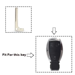 KEYYOU 1PCS New Key Blade For Mercedes Benz Remote Smart Chrome Blank Key Replacement Accessory