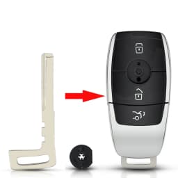 KEYYOU 1PCS New Key Blade For Mercedes Benz Remote Smart Chrome Blank Key Replacement Accessory