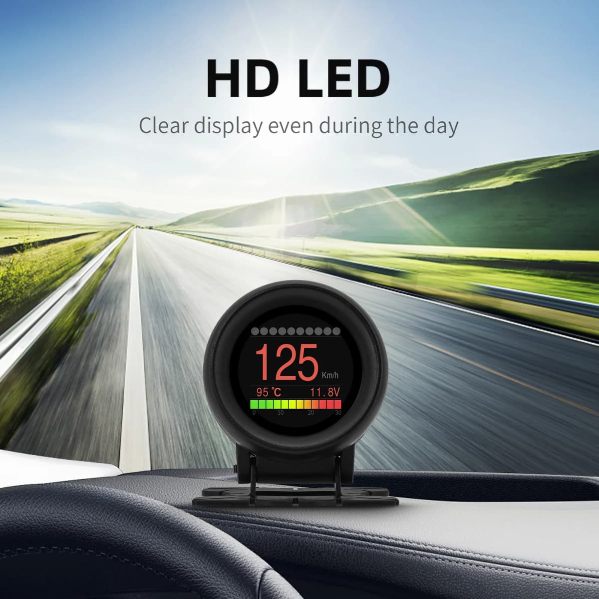 A205 Head Up Display on-board Computer Obd2 Display Speed Fuel Consumption Temperature Gauge Smart Digital Multi-Function Meter