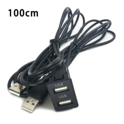 Universal Car Dash Flush Mount USB Port Panel Auto Boat 100cm Extension Cable Adapter For Toyota For Mitsubishi