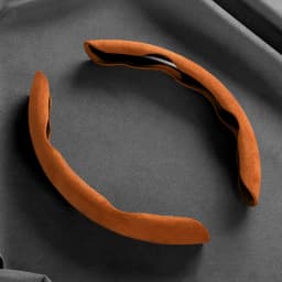 Suede Universal 38CM Car Steering Wheel Booster Cover Non-Slip Auto Interior Steer Protector Decoration Accessories-Brown