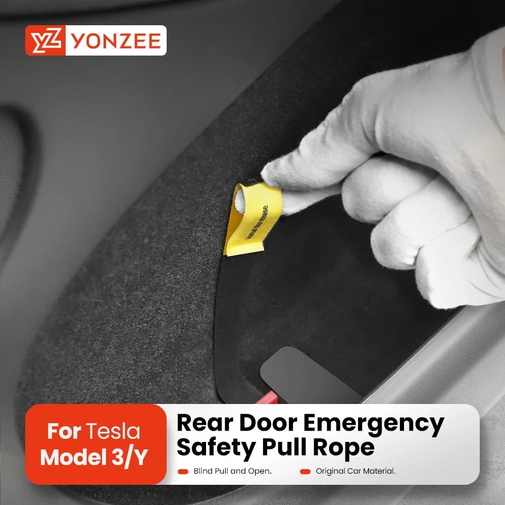 YZ For Tesla Model 3 Highland Model Y 2021-2025 Rear Door Mechanical Switch Handle Emergency Puller Button Car Accessories