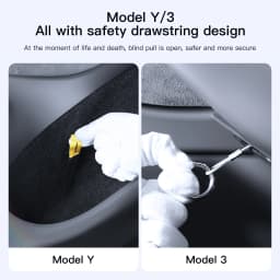 YZ For Tesla Model 3 Highland Model Y 2021-2025 Rear Door Mechanical Switch Handle Emergency Puller Button Car Accessories