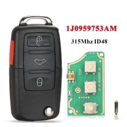 jingyuqin 1J0959753AM Car Remote Key for VW Beetle Golf Passat Jetta 315Mhz ID48 1J0 959 753 AM 5FA008399-30 2000-2006 Key Fob
