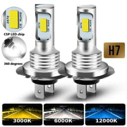 LED H7 20000LM 4300K 8000K 3000K HB3 HB4 9005 9006 H3 H1 H8 H4 H11 H9 Turbo Canbus Led Car Headlight CSP CHIP Fog Light