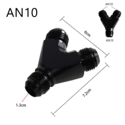 High Quality AN4 AN6 AN8 AN10 Y Adapter Block Male Thread Fuel Hose Fitting Adapters Tee Oil Pipe Joint Universal Aluminium