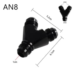 High Quality AN4 AN6 AN8 AN10 Y Adapter Block Male Thread Fuel Hose Fitting Adapters Tee Oil Pipe Joint Universal Aluminium