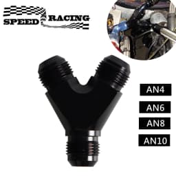 High Quality AN4 AN6 AN8 AN10 Y Adapter Block Male Thread Fuel Hose Fitting Adapters Tee Oil Pipe Joint Universal Aluminium