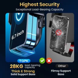 TOPK Metal Hook Car Phone Holder Air Vent Mount Stand for All Smartphones Upgraded Automobile Cell Phone Holder