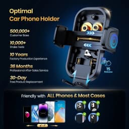 TOPK Metal Hook Car Phone Holder Air Vent Mount Stand for All Smartphones Upgraded Automobile Cell Phone Holder